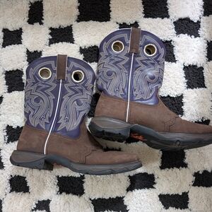 Durango Brown and Purple Cowboy Boots